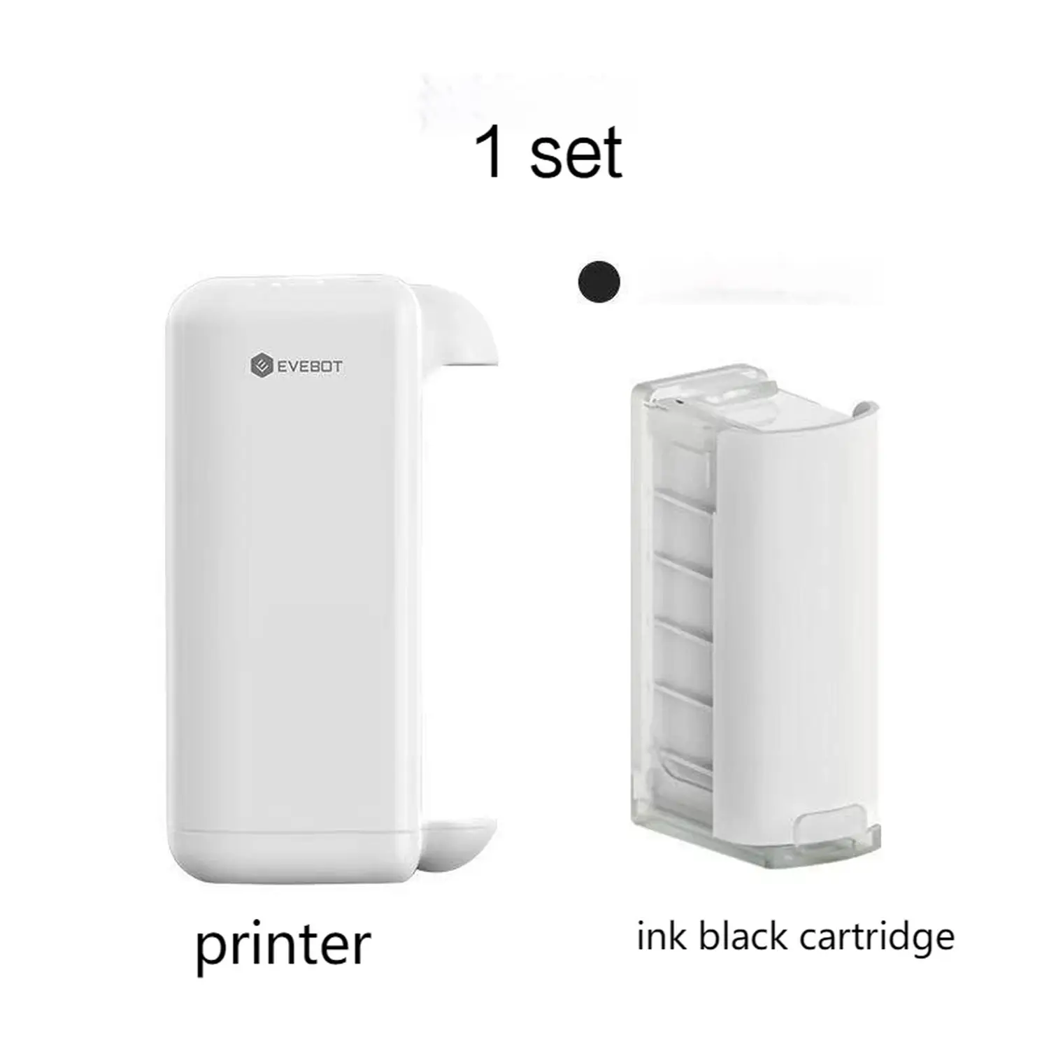 EVEBOT PrintPods ミニプリント機＋インク黒 手のひらサイズの万能