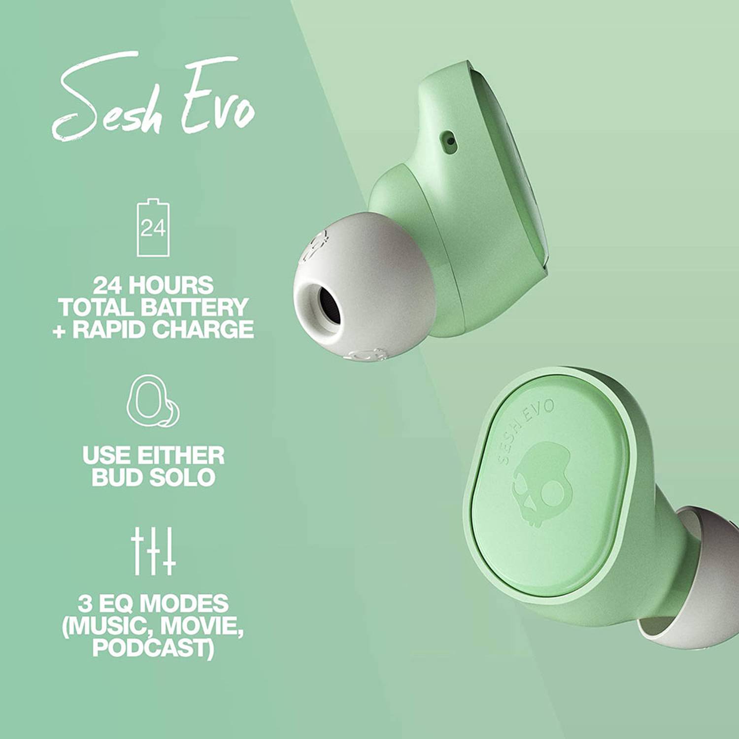 Skullcandy Sesh Evo True Wireless Earphones Up to 24 Hours