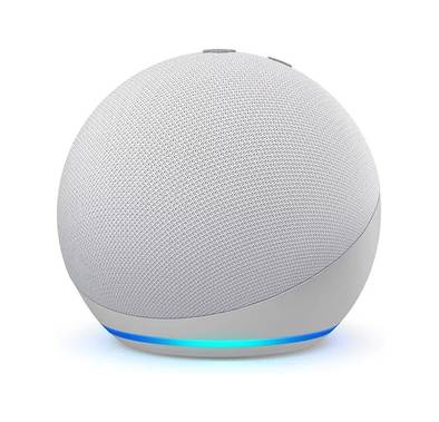 Amazon Echo Dot Smart Speaker with Alexa, 6mm Woofer and Dual 20mm Tweeters, Dual-band Wi-Fi, 3.5mm Audio Line Out, Fire OS, Lossless High Definition Dolby Audio - Glacier White