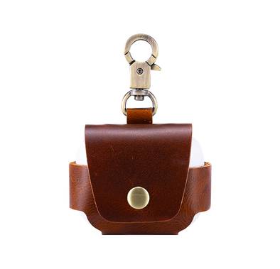 Green Lion Berlin Leather AirPods 3 Case with High-quality Leather, Anti-slip Coating, Anti Bumps and Scratches, Free Keychain, Durable and Lightweight - Brown