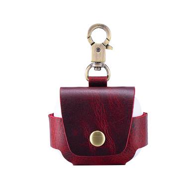 Green Lion Berlin Leather AirPods 3 Case with High-quality Leather, Anti-slip Coating, Anti Bumps and Scratches, Free Keychain, Durable and Lightweight - Red