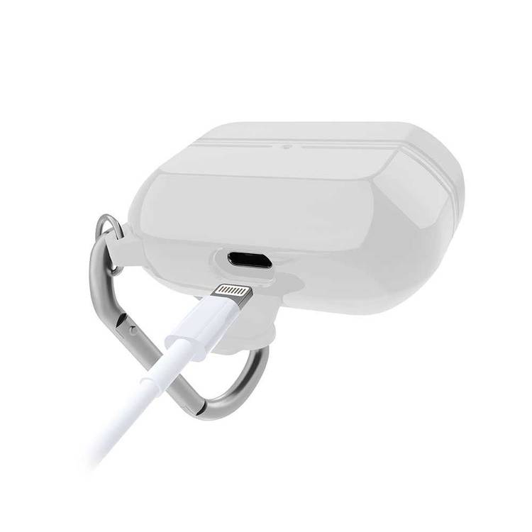 X-Doria Defense Journey Air Case Compatible for AirPods Pro | Water & Dust Resistant AirPods Pro Cover with Anti-Lost Carabiner - White