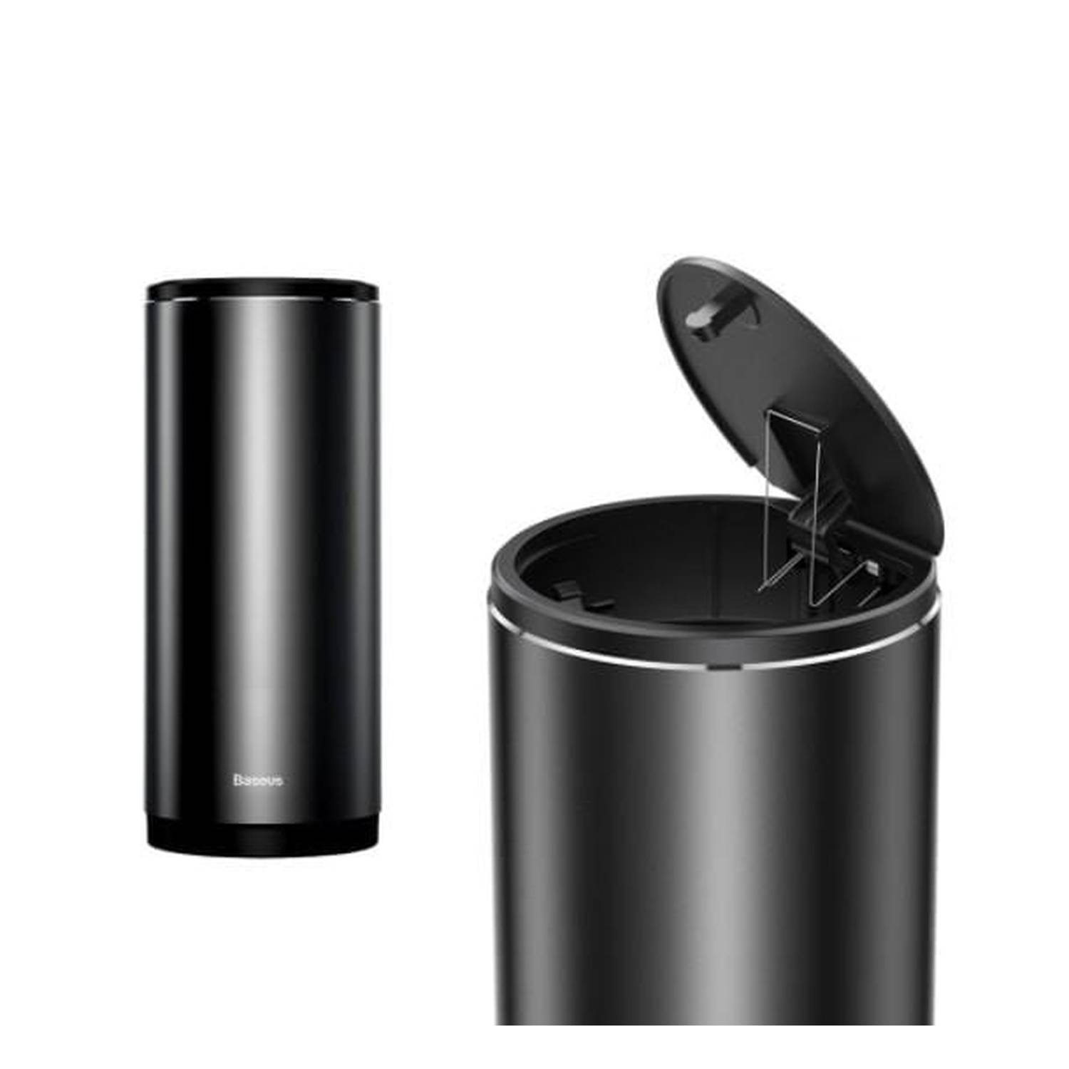 Arqoob - Baseus Gentleman Style Vehicle-mounted Trash Can 500ml Aluminum  Alloy Office Desktops Waste Bin Rubbish Container With 30 Special Trash Bags