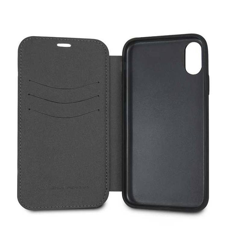 CG MOBILE Ferrari Urban Off Track Leather Book Type Case for iPhone X - Black