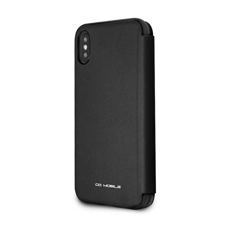 CG MOBILE Ferrari Urban Off Track Leather Book Type Case for iPhone X - Black