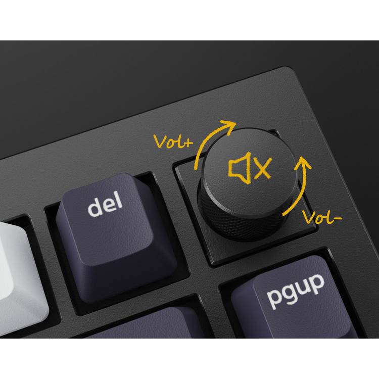 Keychron Q1 QMK Gateron Phantom Mechanical Keyboard with Knob, RGB, Brown Switch &  Custom Hot-swappable | Ergonomic Design Gaming Keyboard - Carbon Black