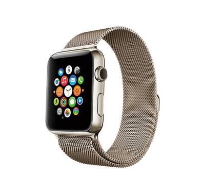 Porodo iGuard Stainless Steel Mesh Watch Strap for Apple Watch 44/45mm, Breathable & Comfortable Design, Fully Magnetic Milanese Loop, Compatible with SE, Series 7, 6, 5 & 4, Adjustable Strap - Retro Gold