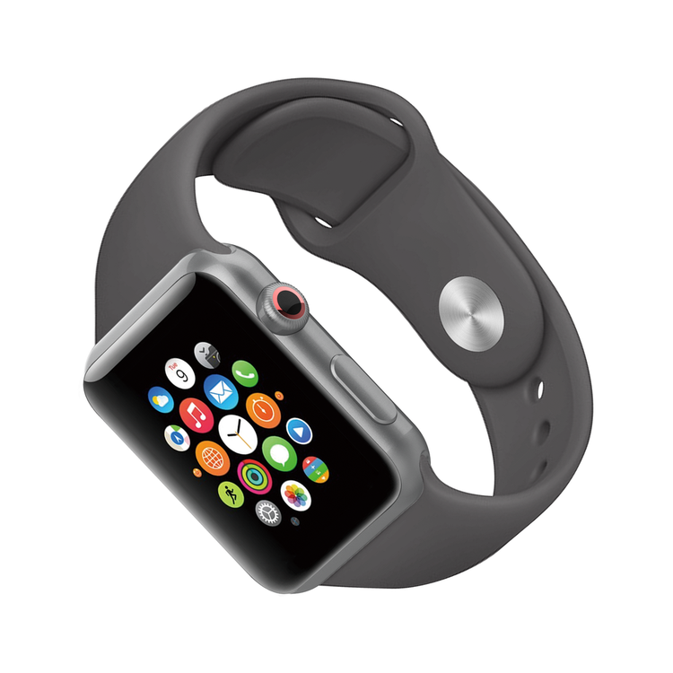 Porodo iGuard Silicone Loop Watch Band for Apple Watch 42/44/45mm, Easy Attachment & Detachment, Comfort Fit, Compatible with  Apple Watch Series 4/5/6/7/SE, User Friendly, Lightweight, Adjustable, High Quality - Grey