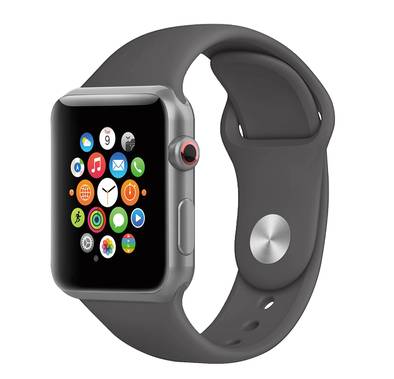 Porodo iGuard Silicone Loop Watch Band for Apple Watch 42/44/45mm, Easy Attachment & Detachment, Comfort Fit, Compatible with  Apple Watch Series 4/5/6/7/SE, User Friendly, Lightweight, Adjustable, High Quality - Grey