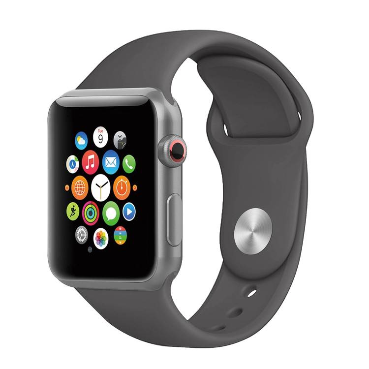 Porodo iGuard Silicone Loop Watch Band for Apple Watch 42/44/45mm, Easy Attachment & Detachment, Comfort Fit, Compatible with  Apple Watch Series 4/5/6/7/SE, User Friendly, Lightweight, Adjustable, High Quality - Grey