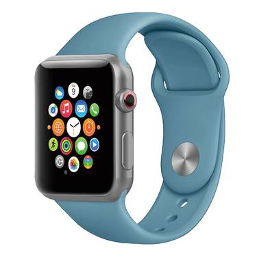 Porodo iGuard Silicone Loop Watch Band for Apple Watch 42/44/45mm, Easy Attachment & Detachment, Comfort Fit, Compatible with  Apple Watch Series 4/5/6/7/SE, User Friendly, Lightweight, Adjustable, High Quality - Light Blue