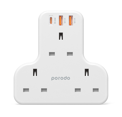 Porodo Multi-Port Wall Socket - White