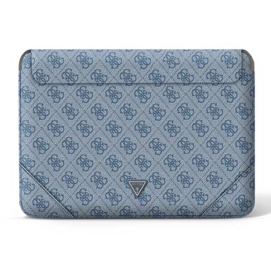 CG Mobile Guess GUCS16P4TB 4G Uptown PU Computer Sleeve with Metal Triangle Logo 16" Protection Bag for or Macbook / Laptop up to 16 inches, Suitable for Outdoor - Blue