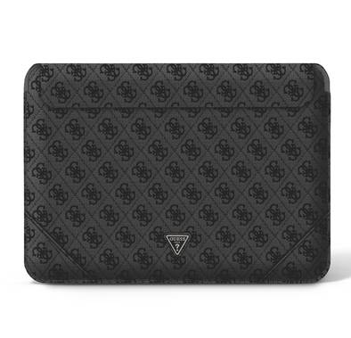CG Mobile Guess GUCS16P4TK  4G Uptown PU Computer Sleeve with Metal Triangle Logo 16" Protection Bag for or Macbook / Laptop up to 16 inches, Suitable for Outdoor - Black