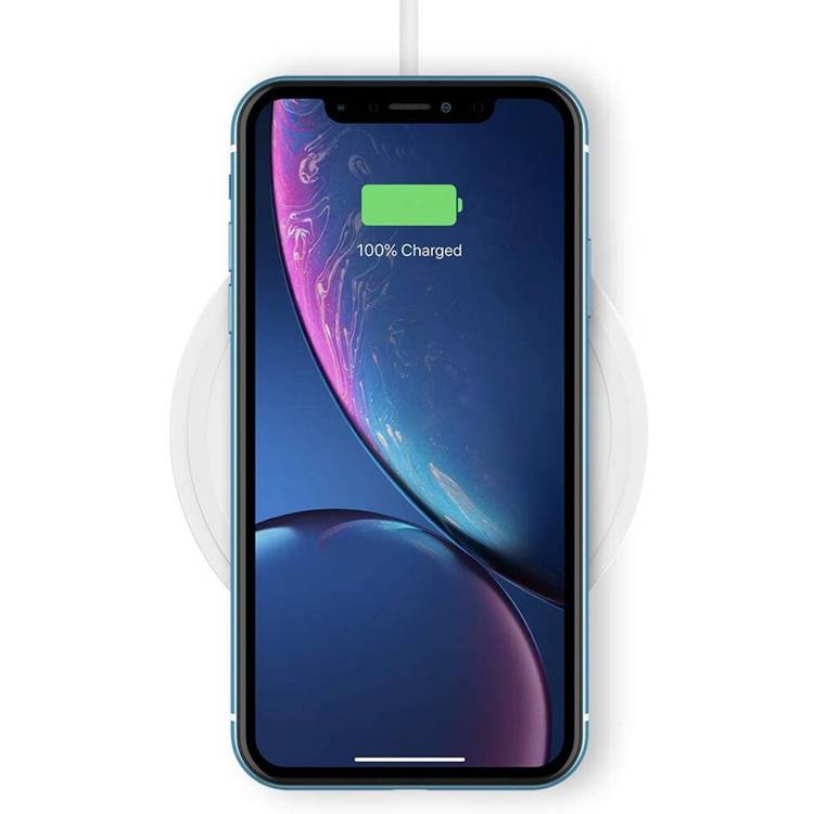 Belkin F7U082myWHT BoostCharge Wireless Charging Pad 10W (Qi-Certified Fast Wireless Charger for iPhone, Samsung, Google, more)Including 3 pin Power Supply Plug - White