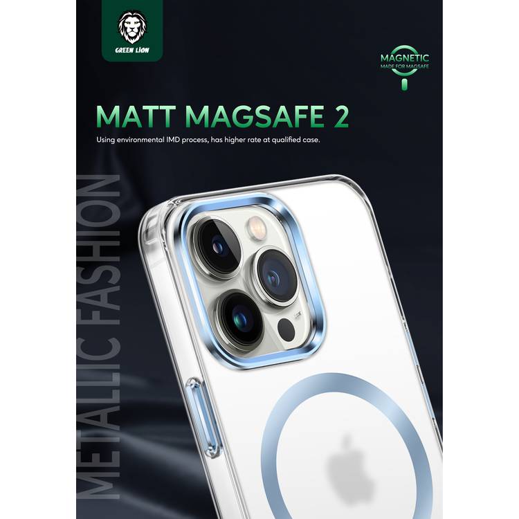 Green Matt Magsafe 2 IMD Anti-Scratch Case 13 Pro - Blue