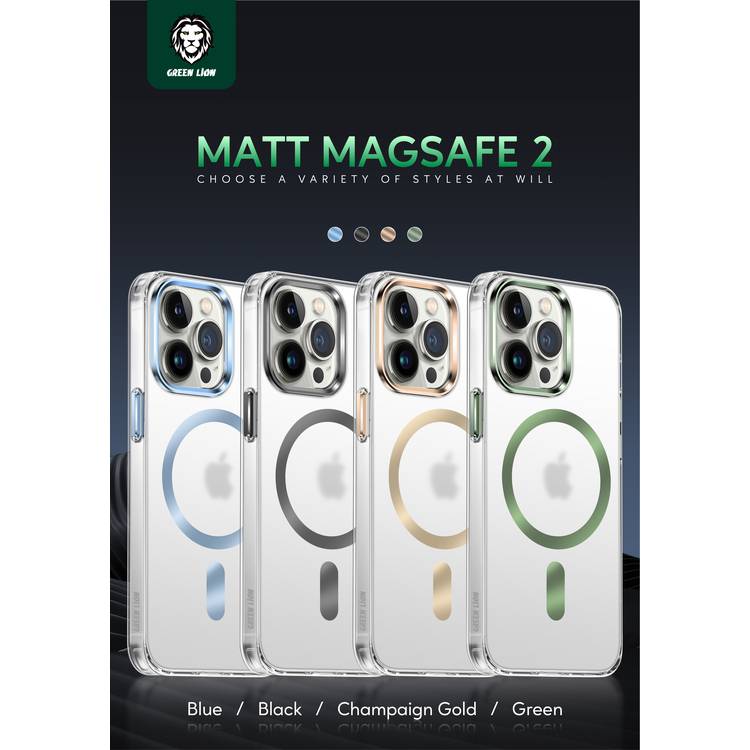 Green Matt Magsafe 2 IMD Anti-Scratch Case 13 Pro - Blue