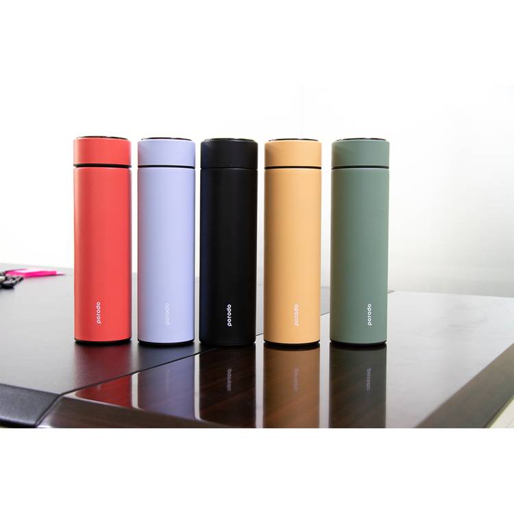 Porodo Smart Water Bottle with Temperature Indicator, 500ml Capacity, Temperature Sensor, LED Touch Sensitive Display - Red