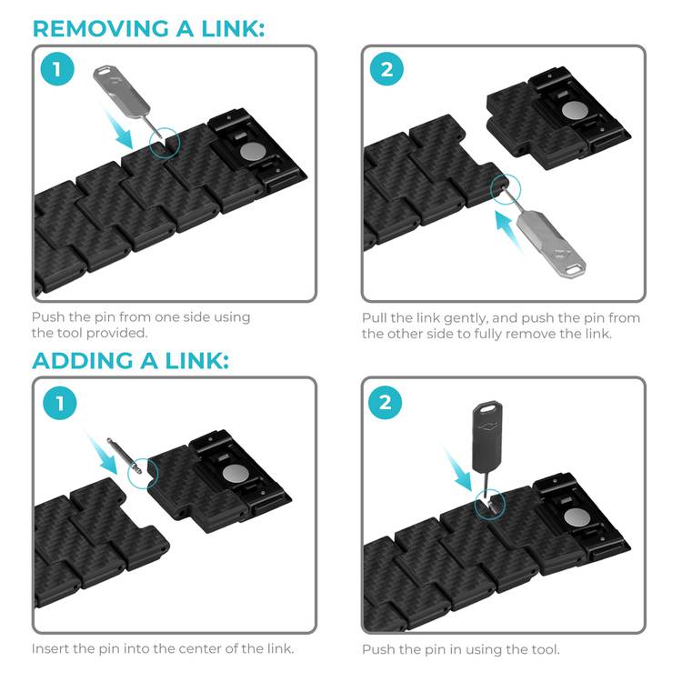 PITAKA Carbon Fiber Watch Band 100% Recycled Lightweight Durable Genuine Black Carbon Fiber for Apple Watch 42/44/45mm - Retro