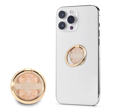 Guess Metal Ring Stand 4G, Compatible with All Smartphone - Paisley Gold