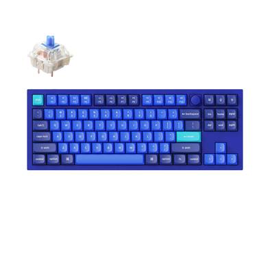 Keychron Q3 QMK Custom Hot-Swappable Gateron G-Pro Keybaord With RGB, Knob And Red Switch - Navy Blue