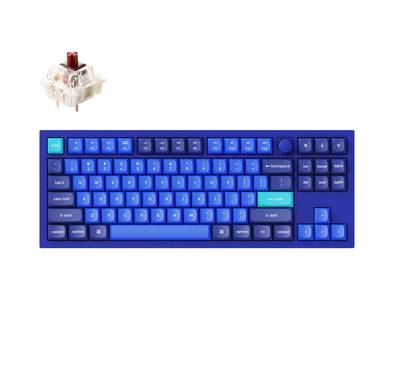 Keychron Q3 QMK Custom Hot-Swappable Gateron G-Pro Keybaord With RGB, Knob And Red Switch - Navy Blue