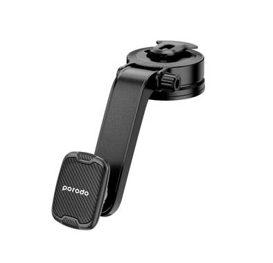 Porodo Suction Cup Car Mount Magnetic Windshield - Black