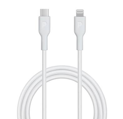 Powerology Type-C to Lightning Cable PD 20W, 1.2m, Fast Data Sync and Charge, Universal Compatibility, More Than 5000 Bends Life Span - White