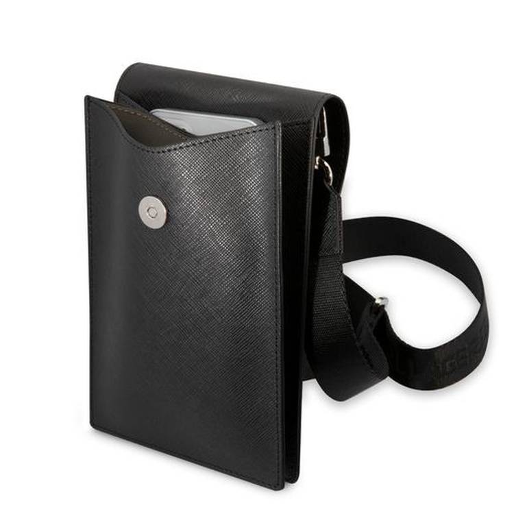 Karl Lagerfeld Wallet with Chain and Autograph Metal Logo - Black