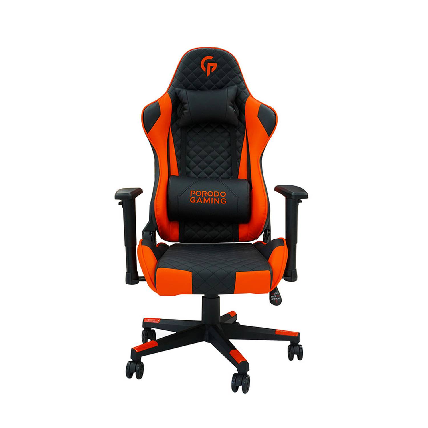 Orange gaming chair with speakers deals