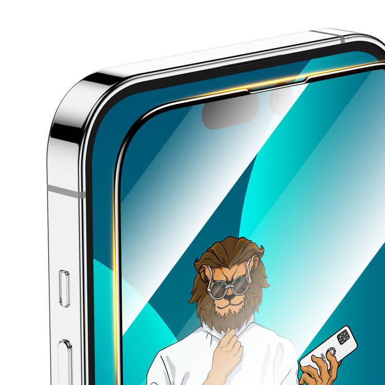 Green Lion 9H Steve Full Screen Protector for iPhone 14 Pro Max, HD Crystal Clear, Full-Screen Coverage, Grease Resistance, Anti-Fingerprint, Anti-Scratch - Clear