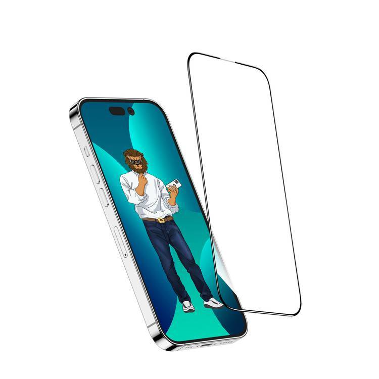 Green Lion 9H Steve Full Screen Protector for iPhone 14 Pro Max, HD Crystal Clear, Full-Screen Coverage, Grease Resistance, Anti-Fingerprint, Anti-Scratch - Clear