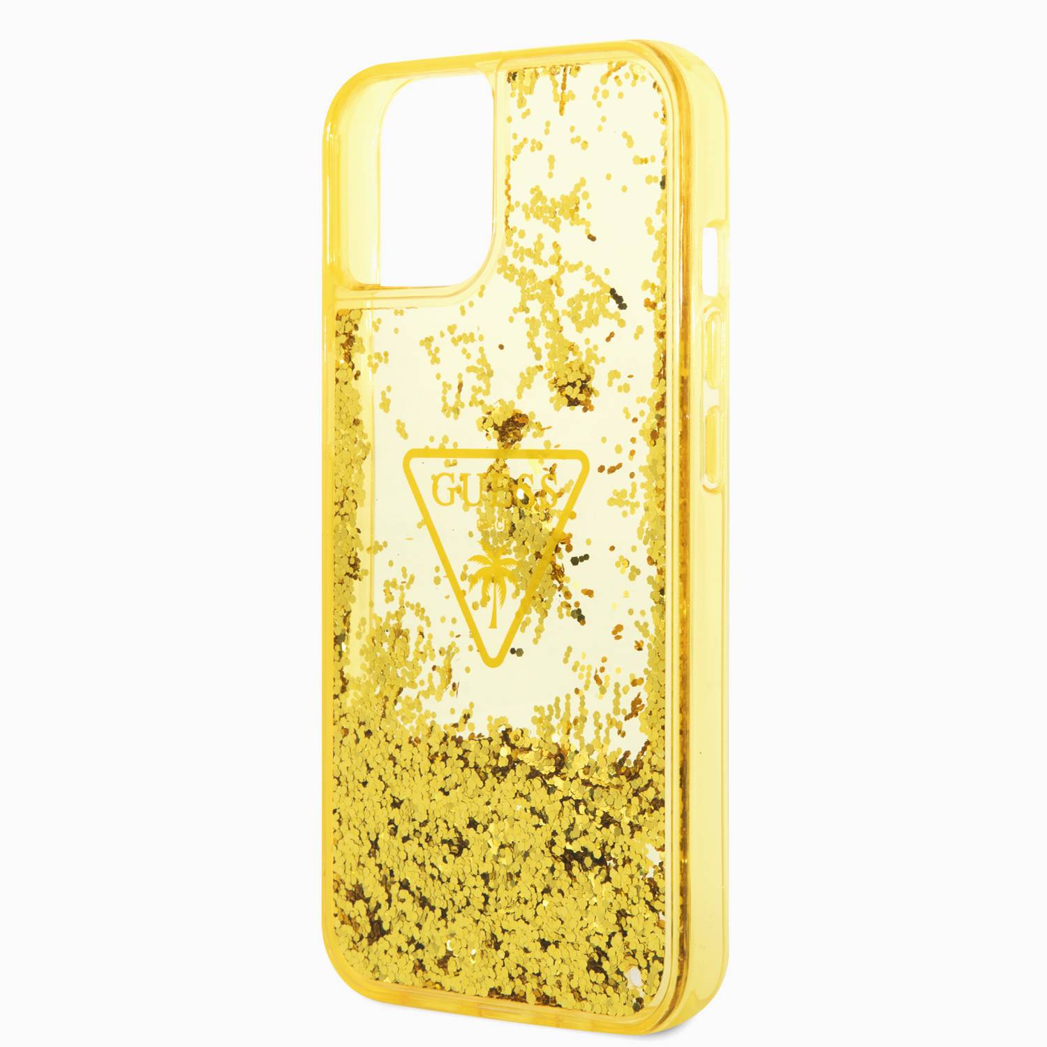 Buy wholesale Guess Glitter Palm Floating Glitter Case for iPhone 14 -  Translucent Black