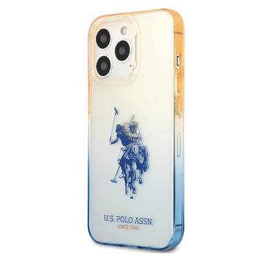 USPA PC/TPU Case with Dyed Bumper & Horse Logo iPhone 14 Pro Compatibility - Orange
