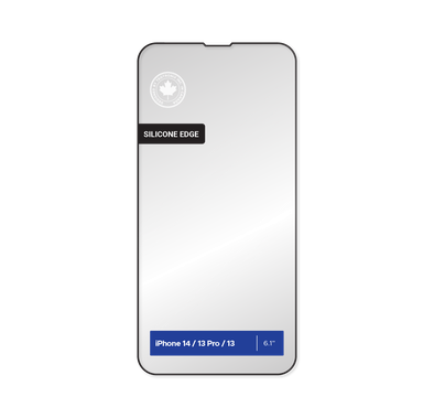 Levelo Anti-Static Tempered Screen Protector, Clear Silicone Edge, iPhone 14 / 13 / 13 Pro Compatibility - Clear