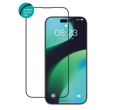 Devia van Series Full Screen Silicone  Edge Twice-Tempered Glass iPhone 14 Pro - Black
