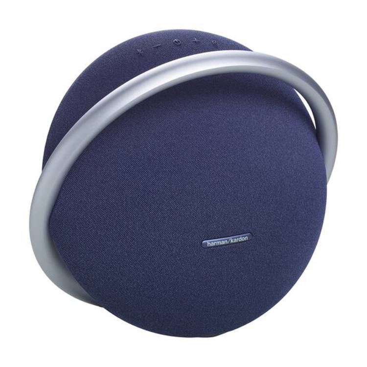 Harman Kardon Portable Bluetooth Speaker Onyx Studio 8 with Elegant Design, Self-Tuning, Eco-friendly Materials, Built-in Dual Microphone, Stereo Sound with Two Speakers - Blue