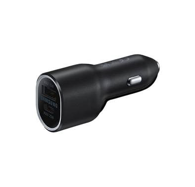Samsung Dual USB Car Charger, Type-C & Type-A Ports,  40 W Total Output,  15 W USB-A Output, 25 W USB-C Output, Built-in Safety Feature - Black