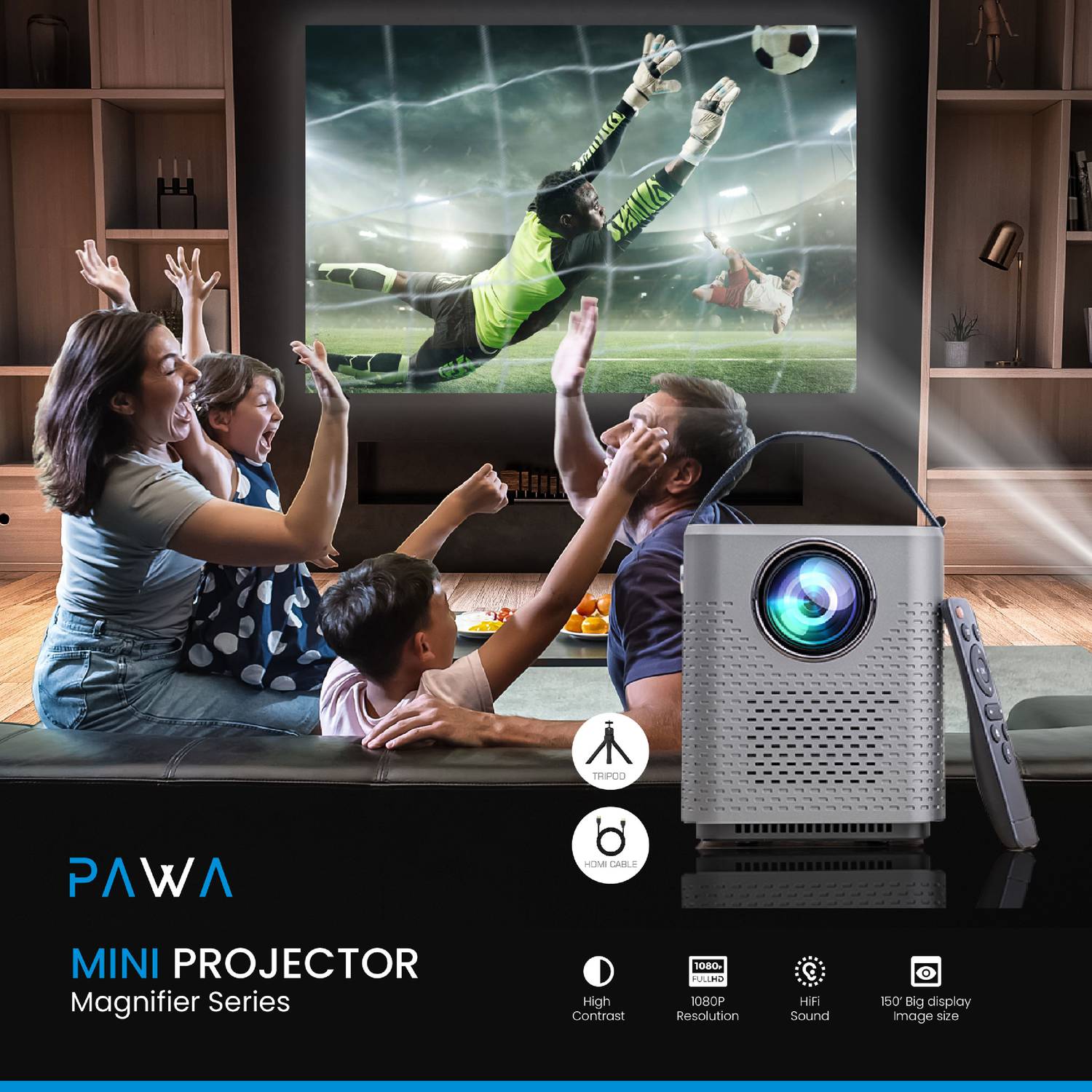4K Video Playback Mini BoomBox Projector P800