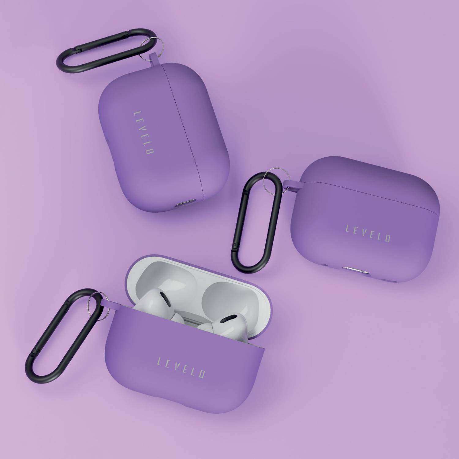 Levelo Gorra Hybrid Silicone AirPods 2 Case Purple