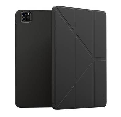 Levelo Elegante Hybrid Leather Case for iPad Pro 4th to 6th Generation, Vertical Orientation & Horizontal Positioning, Shock Absorbent Bumper Case, 360° Protection, Easy Snap-On, Accurate Cut-Outs - Black