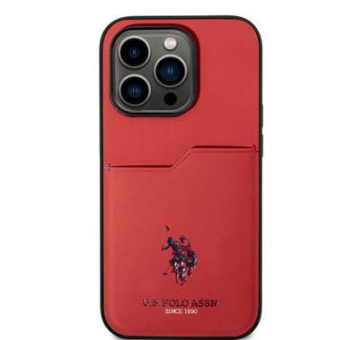 U.S. Polo Card Slot Hard Case iPhone 14 Pro - Red