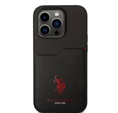 U.S. Polo Card Slot Hard Case iPhone 14 Pro - Black