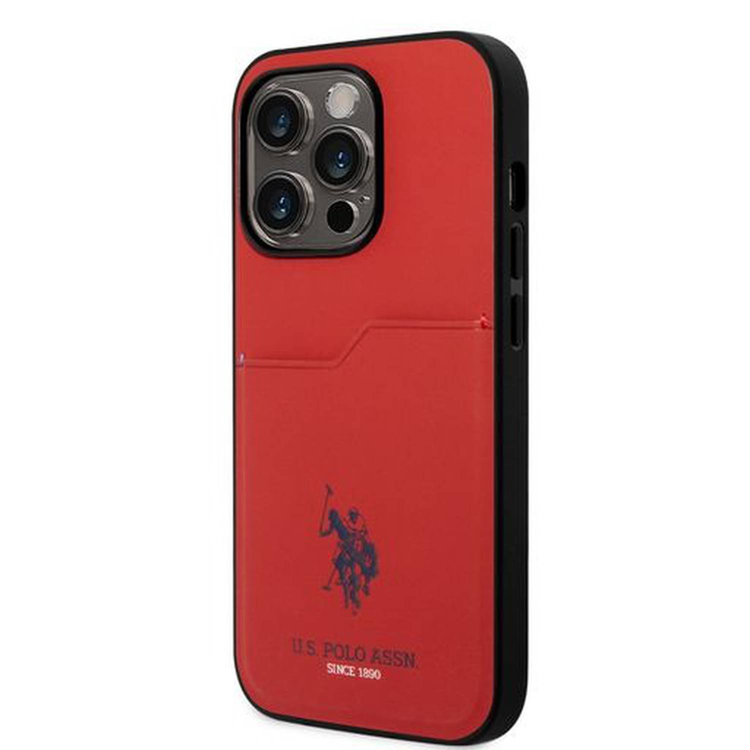 U.S. Polo PU Leather Stitched Lines Case for iPhone 14 Pro Max Red, iPhone  14 Pro Max, Красный цена