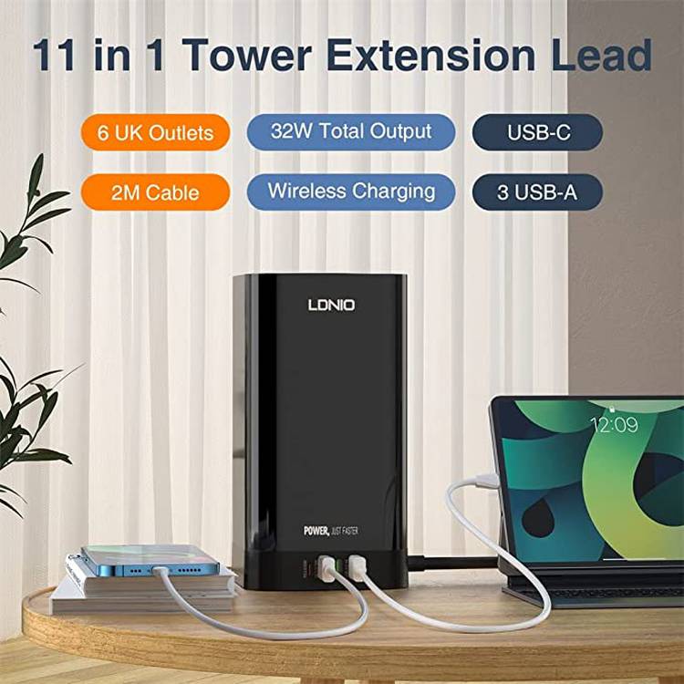 LDNIO 11 in 1 power station with wireless charger