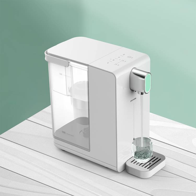 Porodo Lifestyle Instant Hot Water Dispenser with Automatic Ambient Lighting, 10-Second Instant Heating, 4 Levels Temperature Adjustment - White