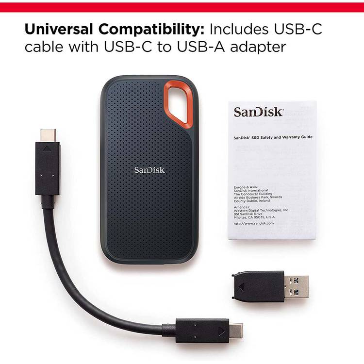 SanDisk Portable SSD: 2000MB/s Read/Write Speeds, Compact & Durable Design  (‎SDSSDE81-2T00-G25)