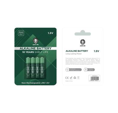 Green Lion Alkaline AAA Battery with a 10 Year Shelf Life, Accidental Leakage Protection, Long Lasting Power, 1.5V Voltage - Green