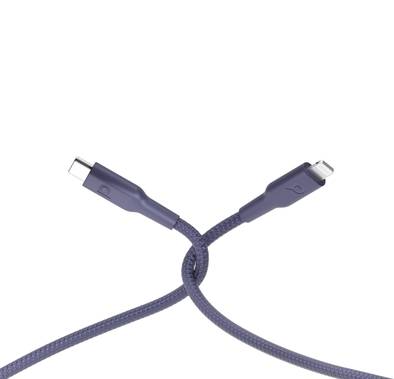 Powerology Braided USB-C to Lightning Cable with 60W Power Delivery, 2m Cable Length, Fast Data Transfer & Fast Charge, Universal Compatibility - Purple