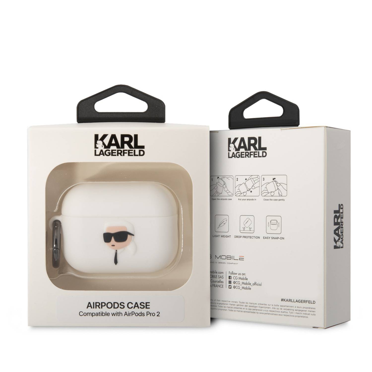 Karl Lagerfeld Silicone AirPods Pro 2 Case with NFT Karl Head Logo